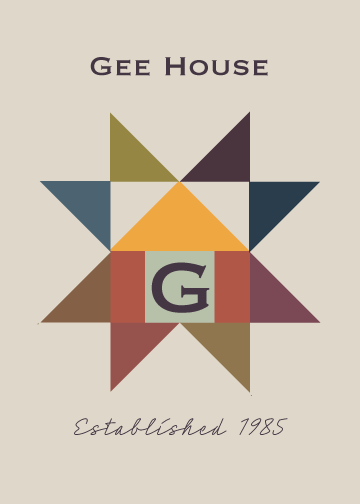 Tiny Monogrammed House Quilt Block illustration
