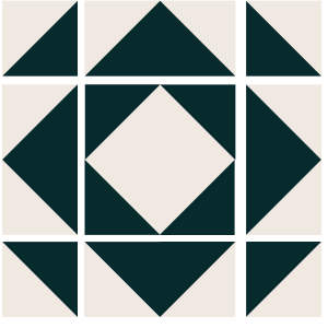 Illustration of the exploded view of the hour glass quilt block