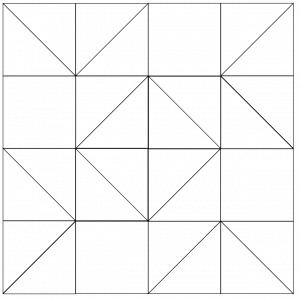 outlined illustration of the Blockade Quilt Block