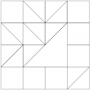 outlined version of bouquet quilt block