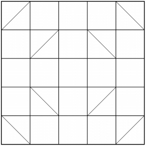 outlined illustration of the cain and abel quilt block