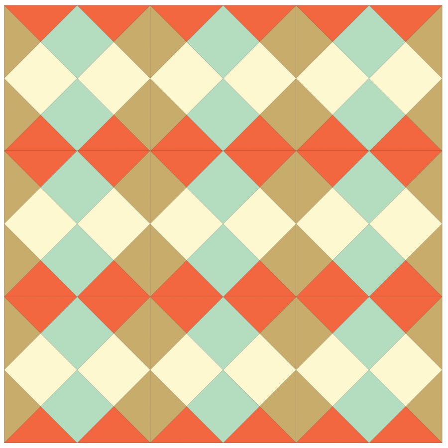 illustration of a Grouping of straight set Checkerboard quilt blocks