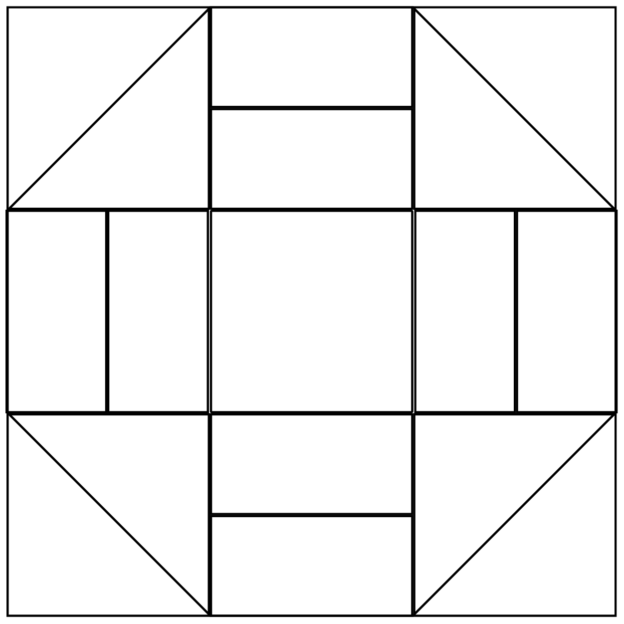 Пэчворк блоки из квадратов и прямоугольников