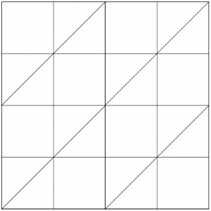 Outlined illustration of the Cotton Reels Quilt Block