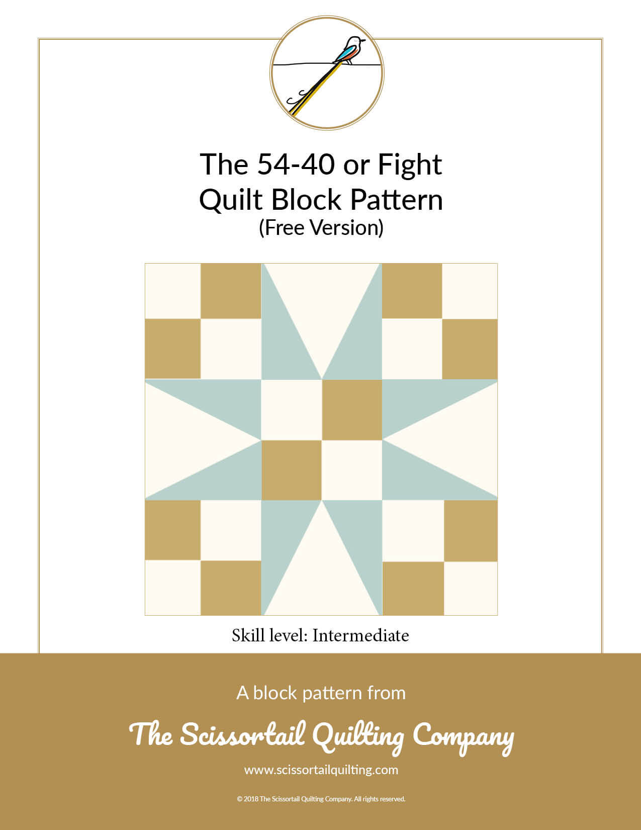 54 40 Or Fight Quilt Block Scissortail Quilting