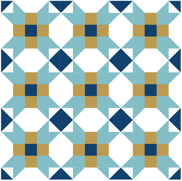 Illustration of a group of Fool's Square Quilt Blocks