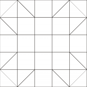 Outlined Illustration of the Fool's Square Quilt Block