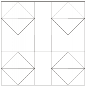 Outlined illustration of Garden of Eden Quilt Block