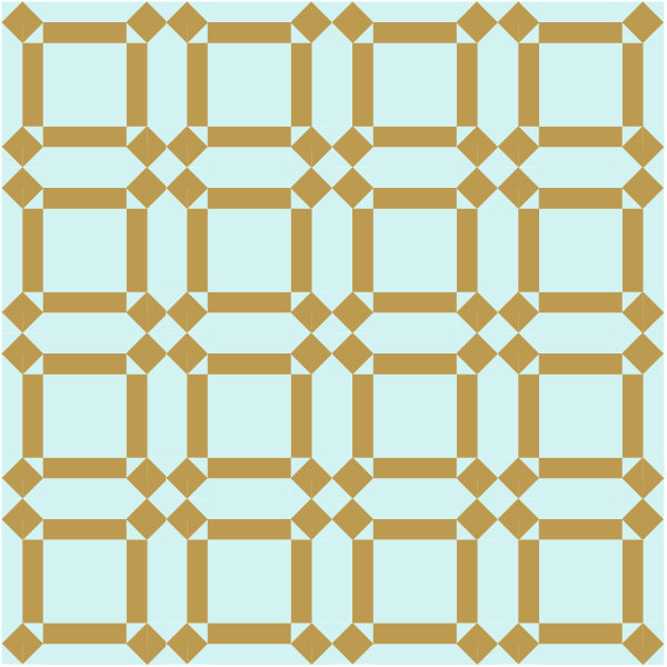 illustration of a grouping of johnnie round the corner quilt blocks