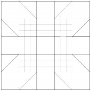 outlined illustration of the Missouri Puzzle Quilt Block