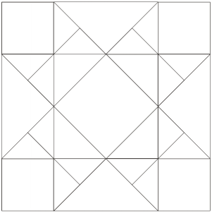 outlined illustration of the Missouri Star Quilt Block