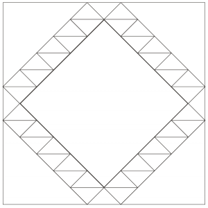Outlined illustration of the Navajo quilt block