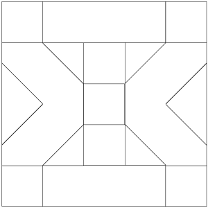 outlined illustration of the Oregon Quilt block