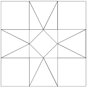 outlined illustration of the pineapple quilt block