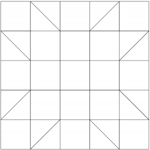 Outlined illustration of the Sister's Choice Quilt Block