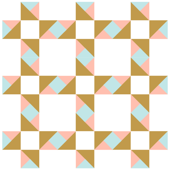 Illustration of group of Twin Star Quilt Blocks