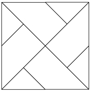 Outlined illustration of the Whirlwind Quilt Block