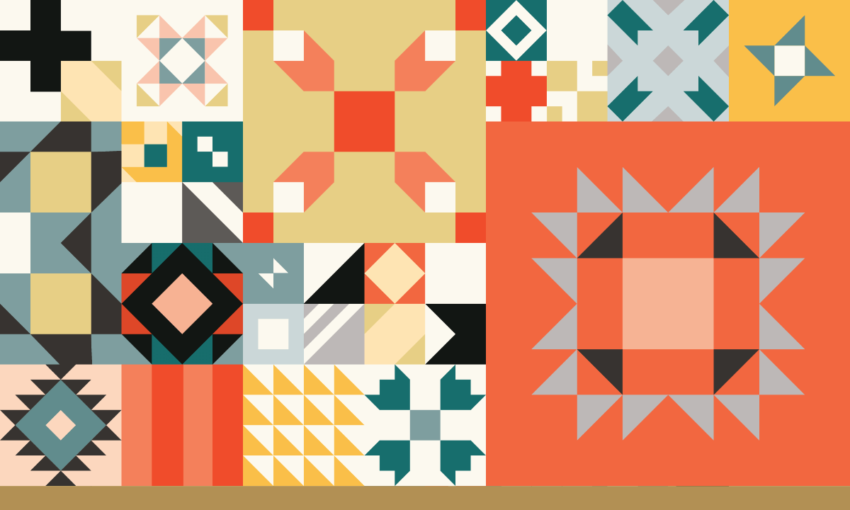 An assortment of quilt blocks