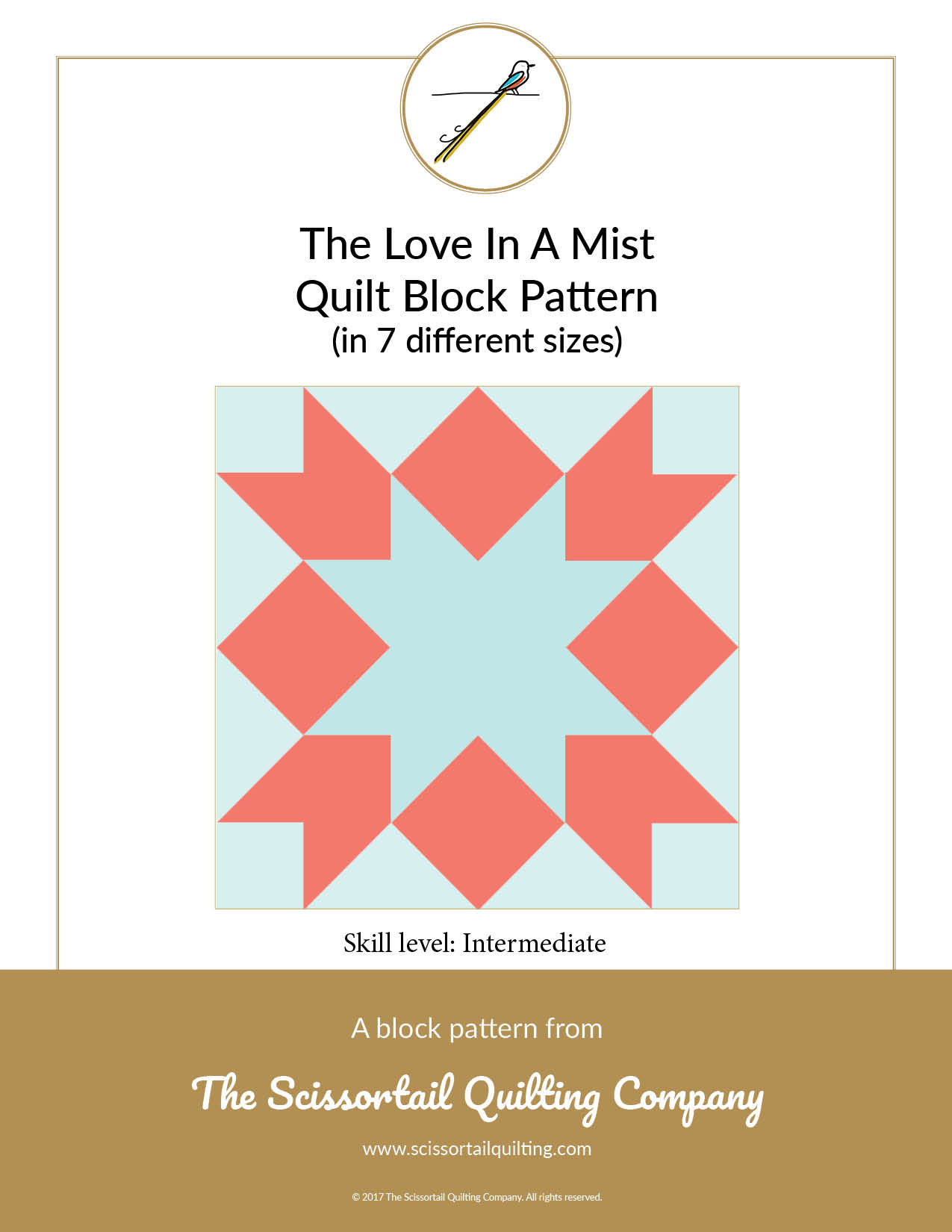 Love In A Mist Quilt Block Scissortail Quilting