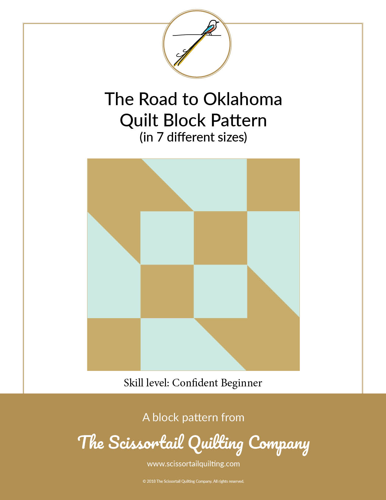 Road to Oklahoma Quilt Block Scissortail Quilting